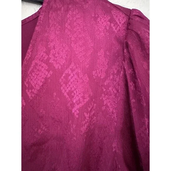 Michael Kors Women's Mini Dress Snake Print Jacquard Faux Wrap Deep Fuchsia 3X - Picture 7 of 12